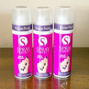 Spray On Nail Polish Passion Purple Salon Perfect Manicure Pedicure 1.3 oz Can